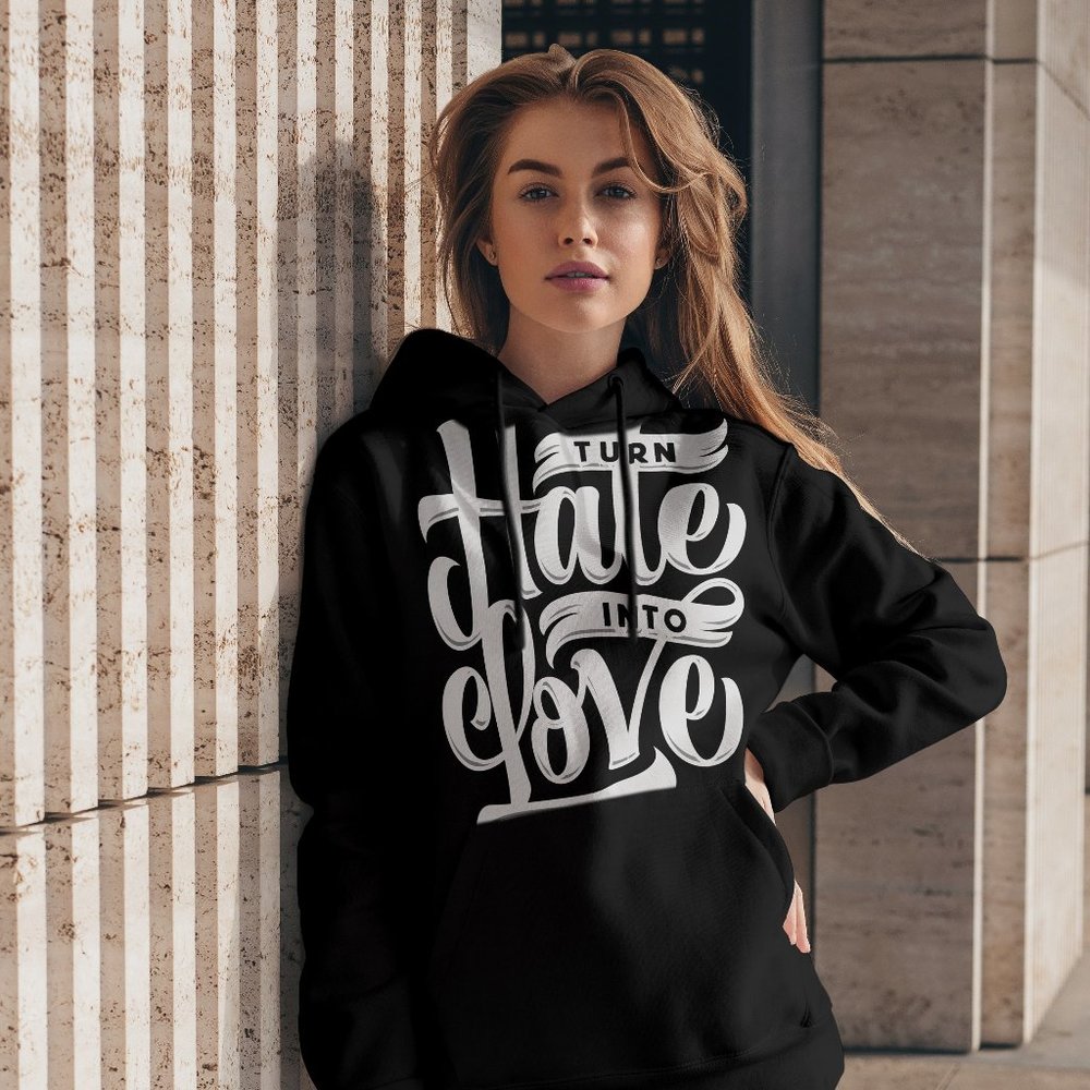 NWT hoodie unisex turn hate into love